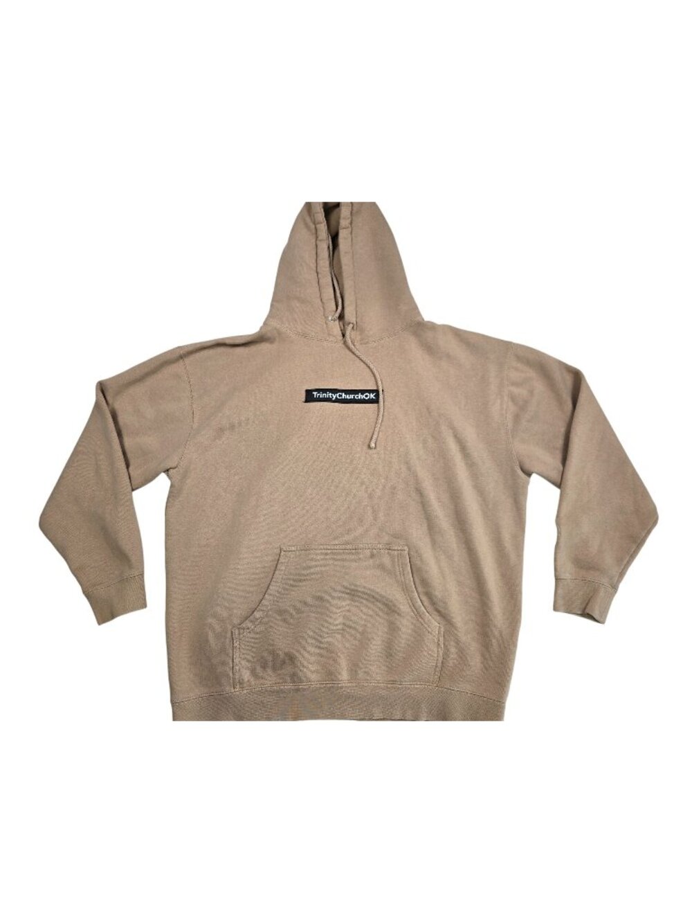 Large Trinity Church OK Beige Hoodie By Independent Trading Co